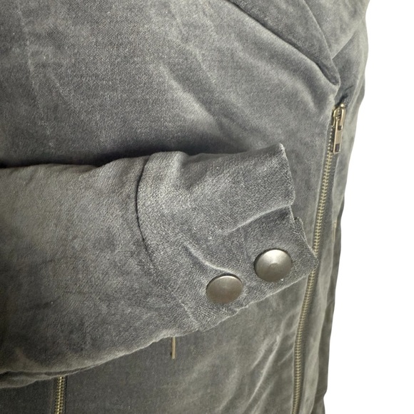 Vaute With Love Brooklyn Grey Moleskin Moto Coat Stars Vegan Handmade Women’s S - Picture 5 of 9